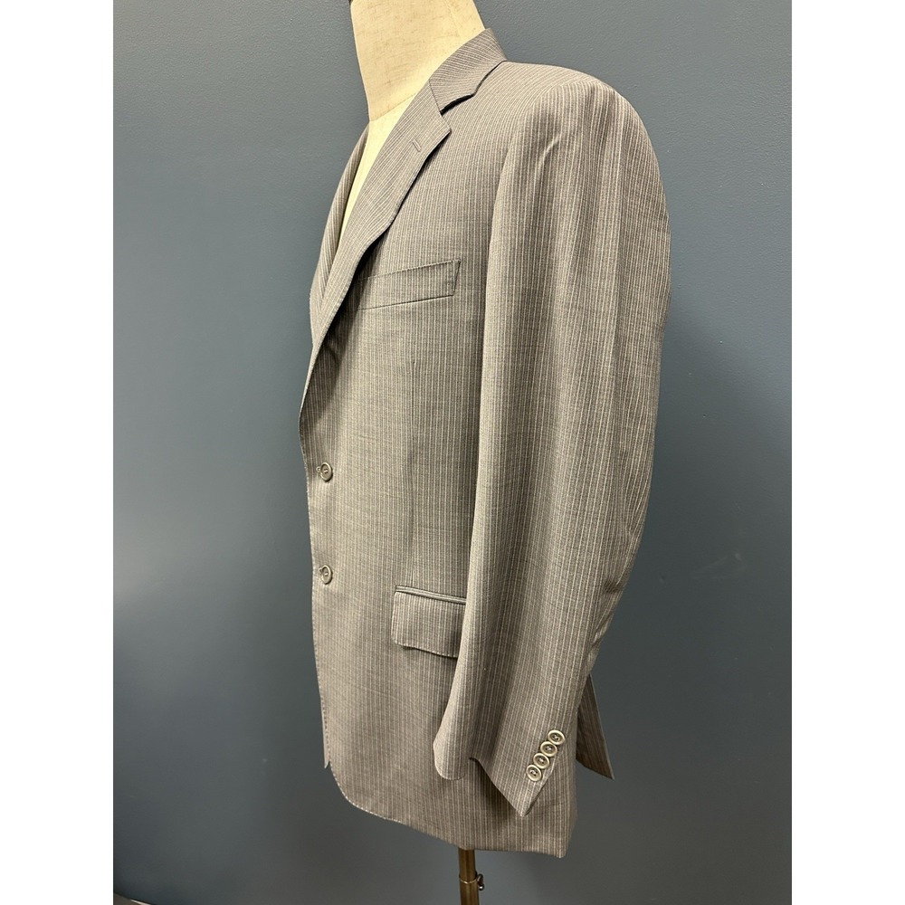 Canali Men's 40R Gray Pinstripe Blazer Sport Coat 100%‎ Wool Italy - Picture 3 of 16